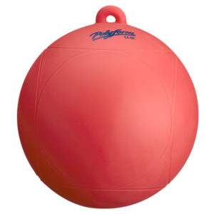 Red Polyform buoy with logo