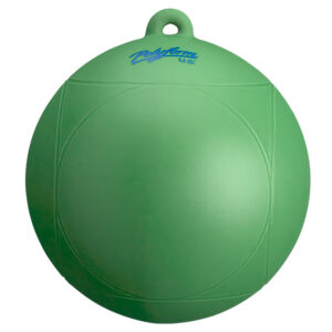 Green valox mooring buoy with top handle