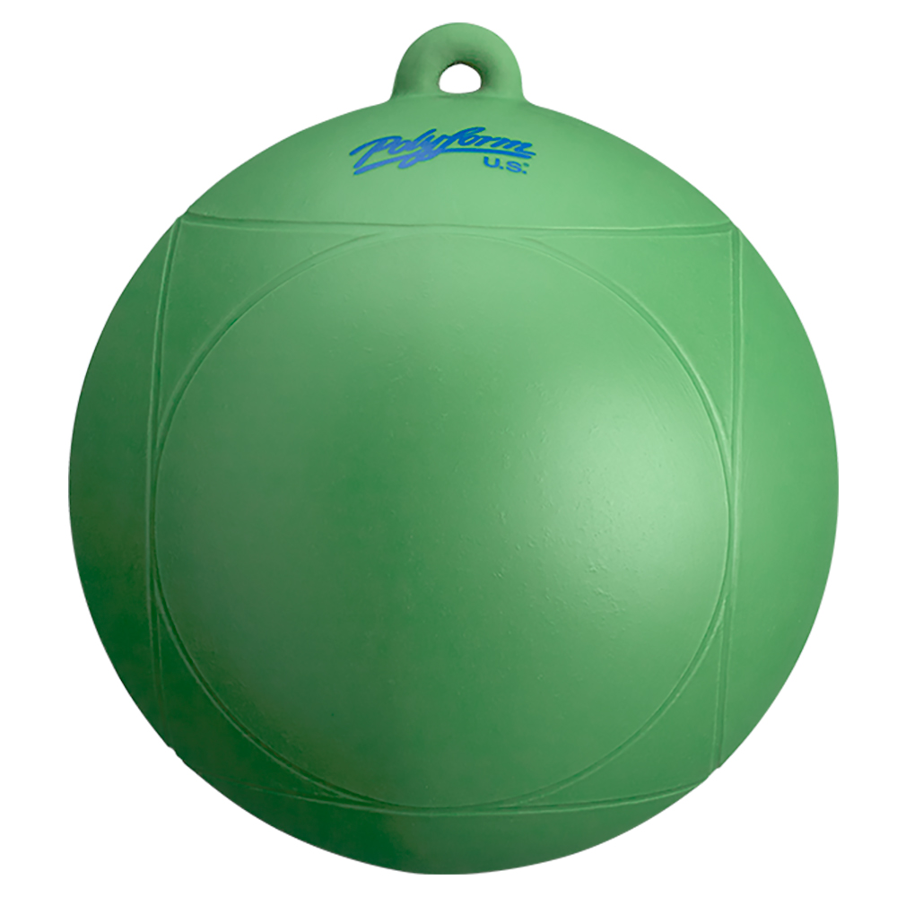 Green valox mooring buoy with top handle