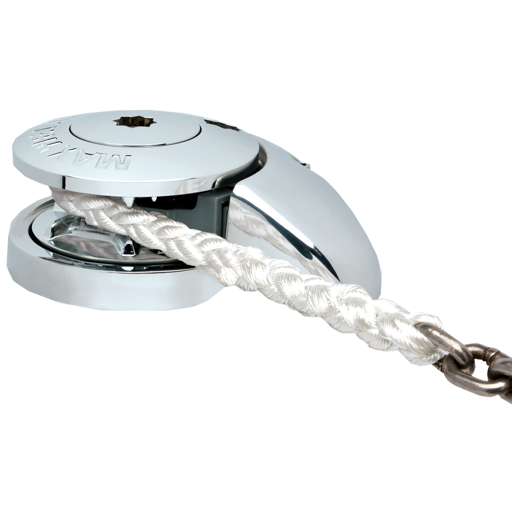 Boat anchor winch with rope and chain
