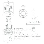 Technical drawing of deck seal with dimensions.