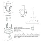 Technical drawing of a deck seal with dimensions.