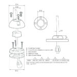 Technical diagram of deck seal dimensions and specifications.