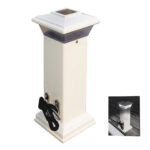 Solar dock post light with rope cleat