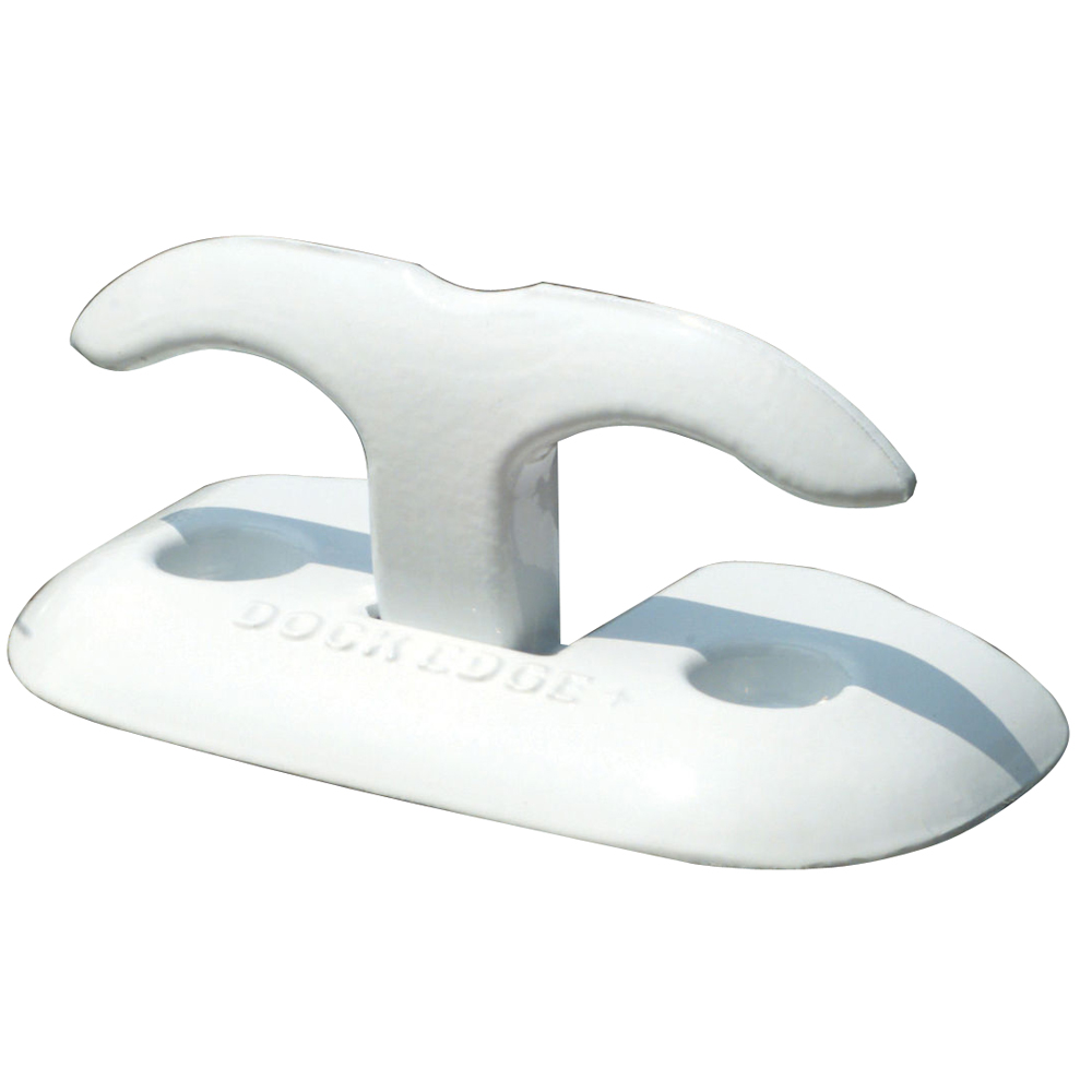 White marine dock cleat for securing boats