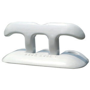 White dock cleat for mooring boats