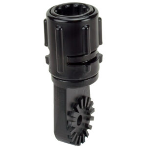 Black metal gear tool with cylindrical shaft