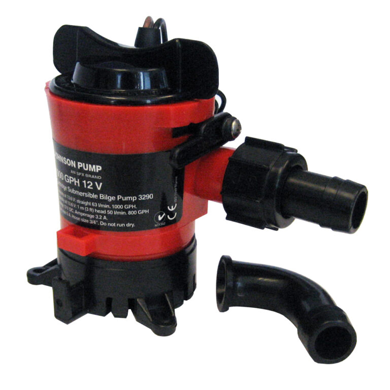 Red and black submersible bilge pump