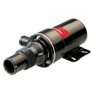 Electric marine pump with metal casing.