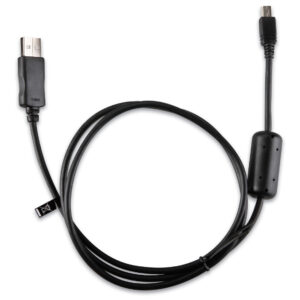 Black USB to Mini USB cable with ferrite bead.