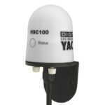 Digital marine compass with status indicator.
