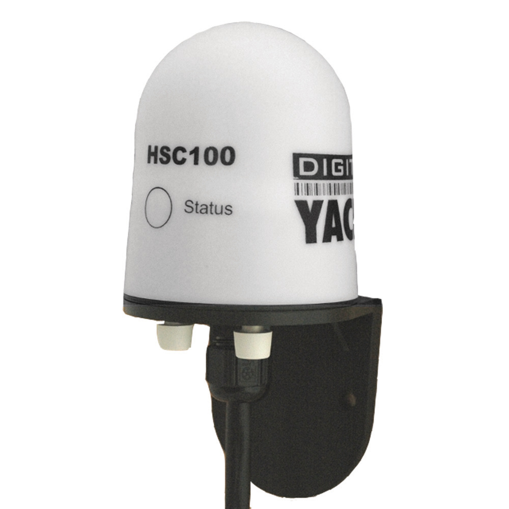 Digital marine compass with status indicator.