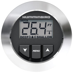 Depth finder reading 26.4 feet, Humminbird display.