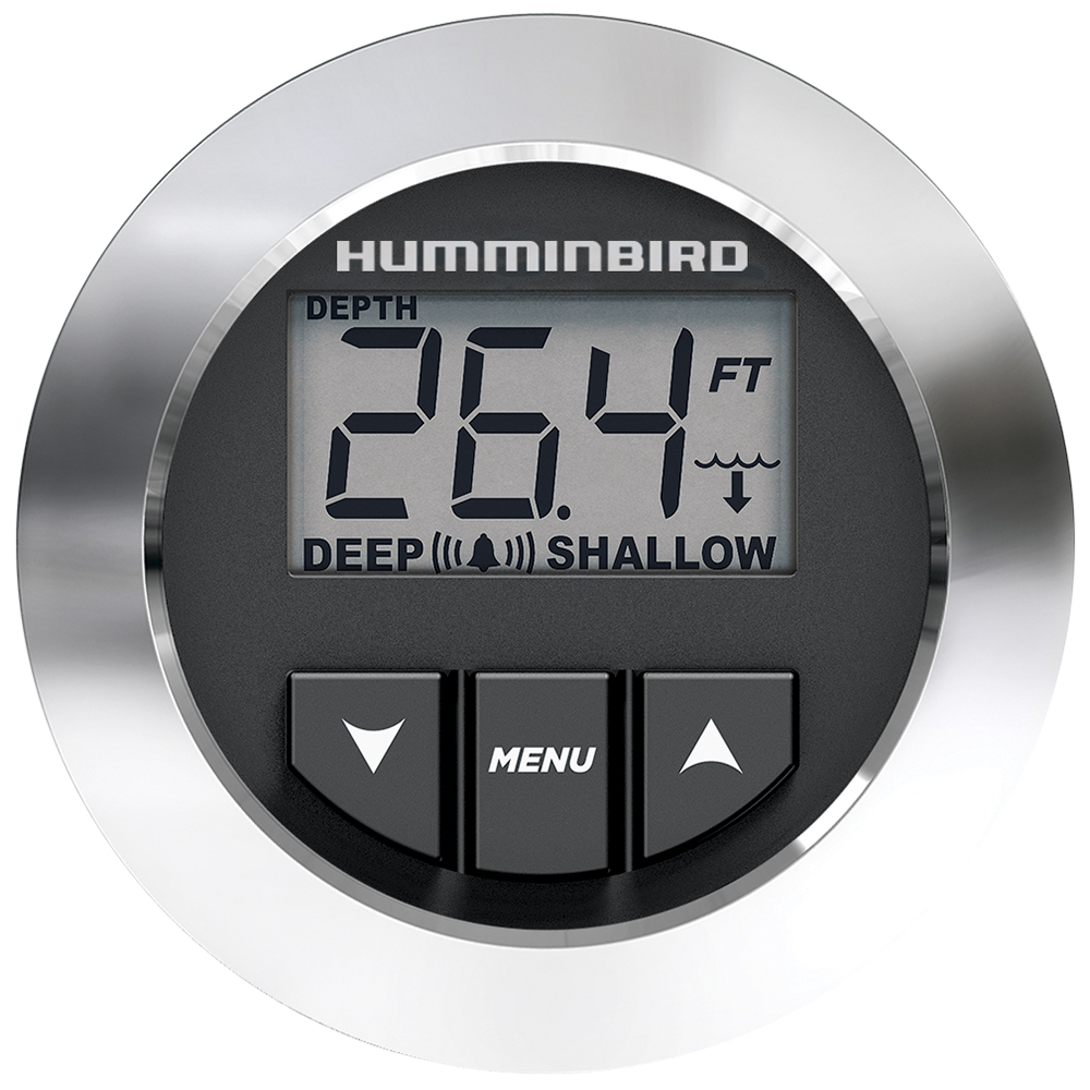 Depth finder reading 26.4 feet, Humminbird display.
