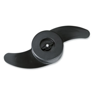 Black propeller blade on white background.