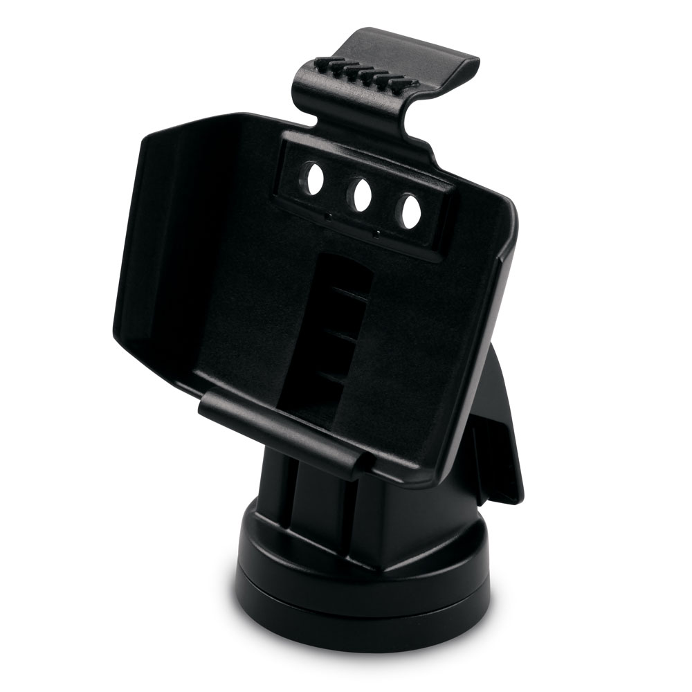Black car phone holder mount isolated on white background.