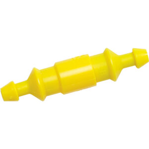 Yellow plastic tubing connector fitting