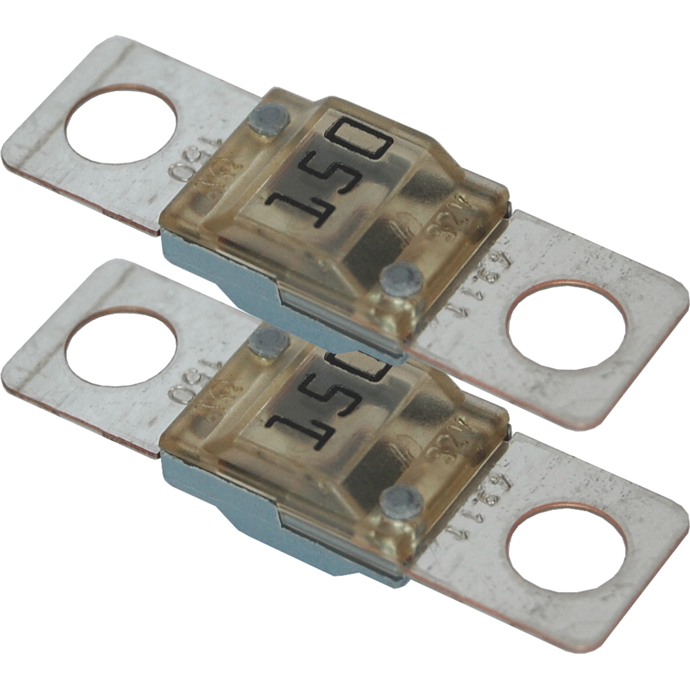 Two ATC automotive blade fuses, 150 amp rating.
