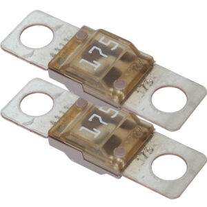 Two electrical blade fuses with metal tabs