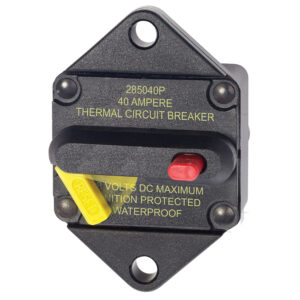 40 Amp thermal circuit breaker, waterproof, ignition protected.