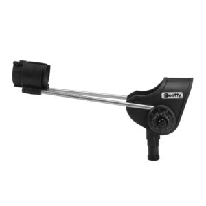 Black and silver adjustable rod holder side view