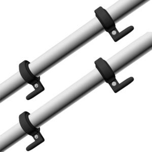 Aluminum pole with adjustable black clamps