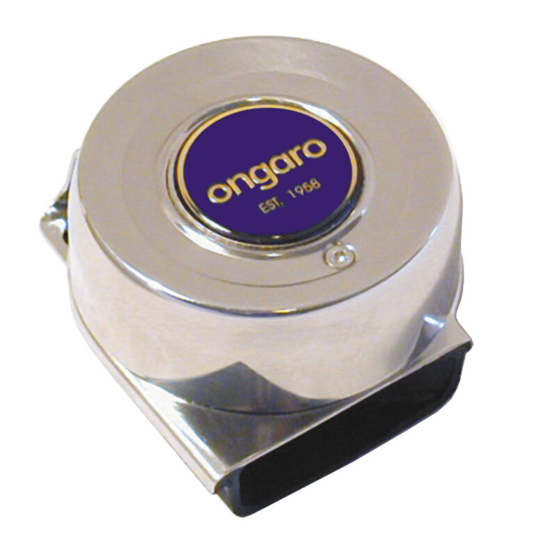 Chrome-plated horn cover with Ongaro logo.