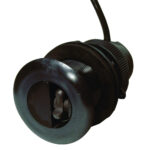 Black transom mount transducer with cable