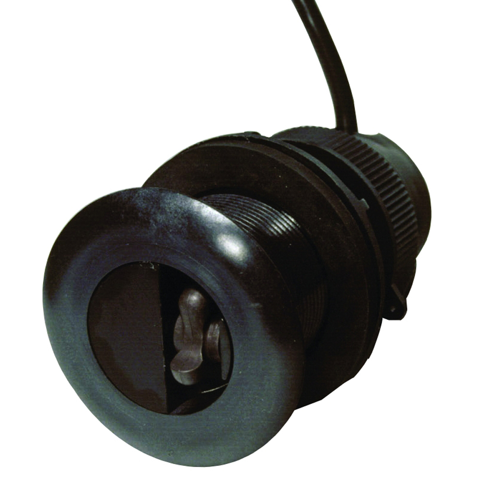 Black transom mount transducer with cable
