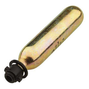 Gold CO2 cartridge with black cap