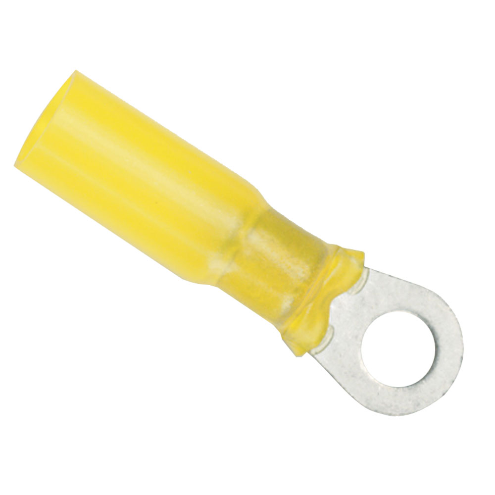 Yellow insulated ring terminal electrical connector