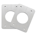 Rectangular metal plates with circular cutouts
