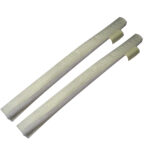 Two beige foam weatherstrips for doors or windows.
