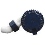 Blue and white pool vacuum part.