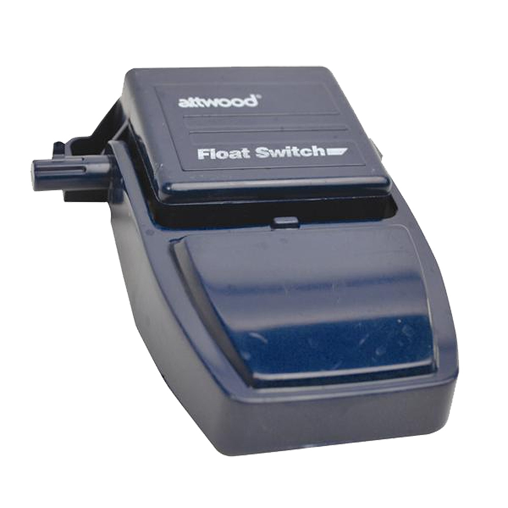 Blue Attwood float switch for boat bilge pumps.