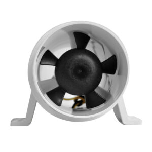 Black and white ventilation fan front view