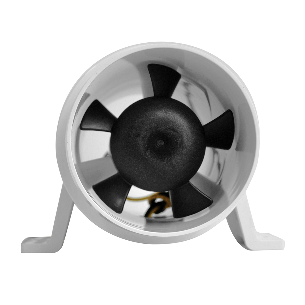 Black and white ventilation fan front view