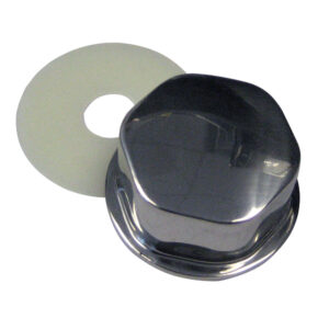 Shiny chrome hubcap with gasket