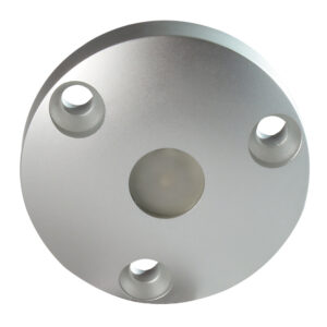 Round metal industrial flange with four holes