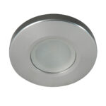 Round silver LED puck light fixture.