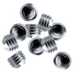 Close-up of metal hex socket plugs