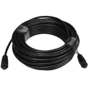 Coiled black cable with connectors on ends