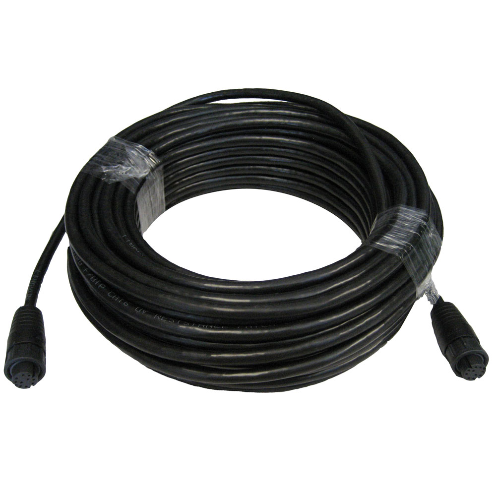 Coiled black cable with connectors on ends
