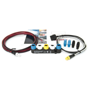 Marine electronic connector kit with cables and caps.