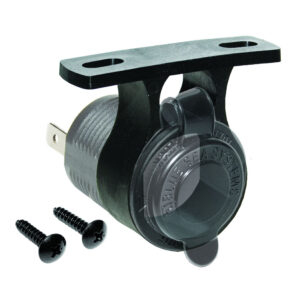 Black connector plug with two screws included.