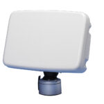Rectangular outdoor security light on a swivel mount.