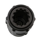 Interior view of black cylindrical object