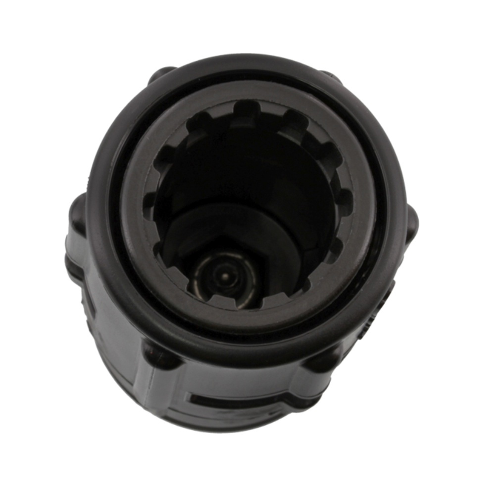 Interior view of black cylindrical object