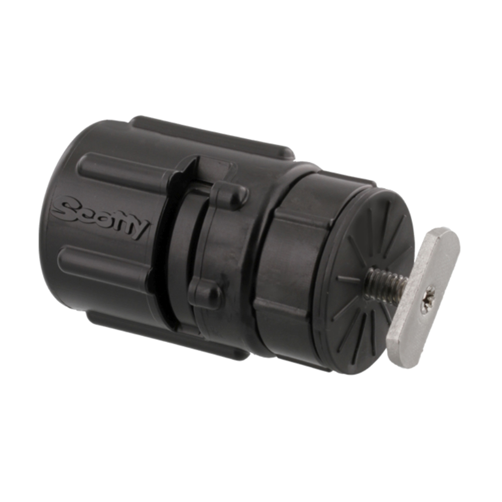 Black plastic mounting bracket with metal screw.