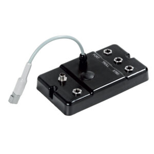 Black trolling motor steering connection hub